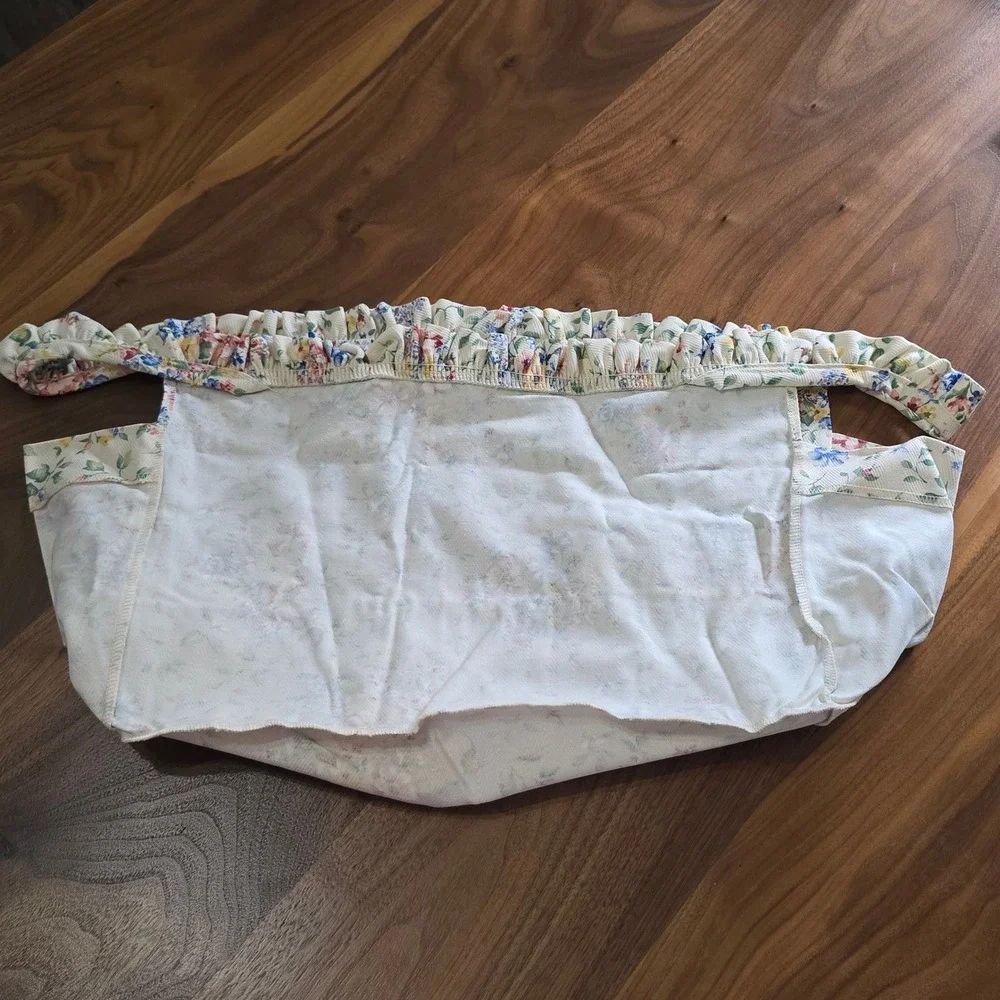 Longaberger Spring Flora Small Work Load Basket Liner Floral Ruffle Multicolor